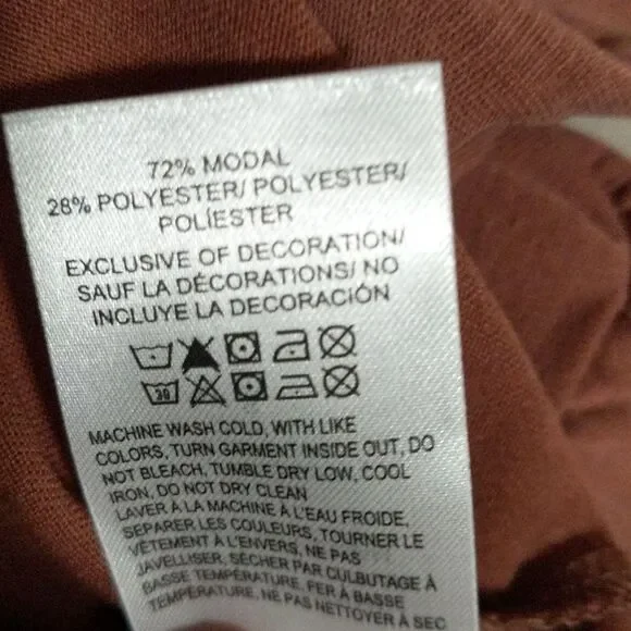 NWT Lucky Brand Sandwash Tiered Tunic v-neck long sleeve 7W66463 size Small - Picture 6 of 11